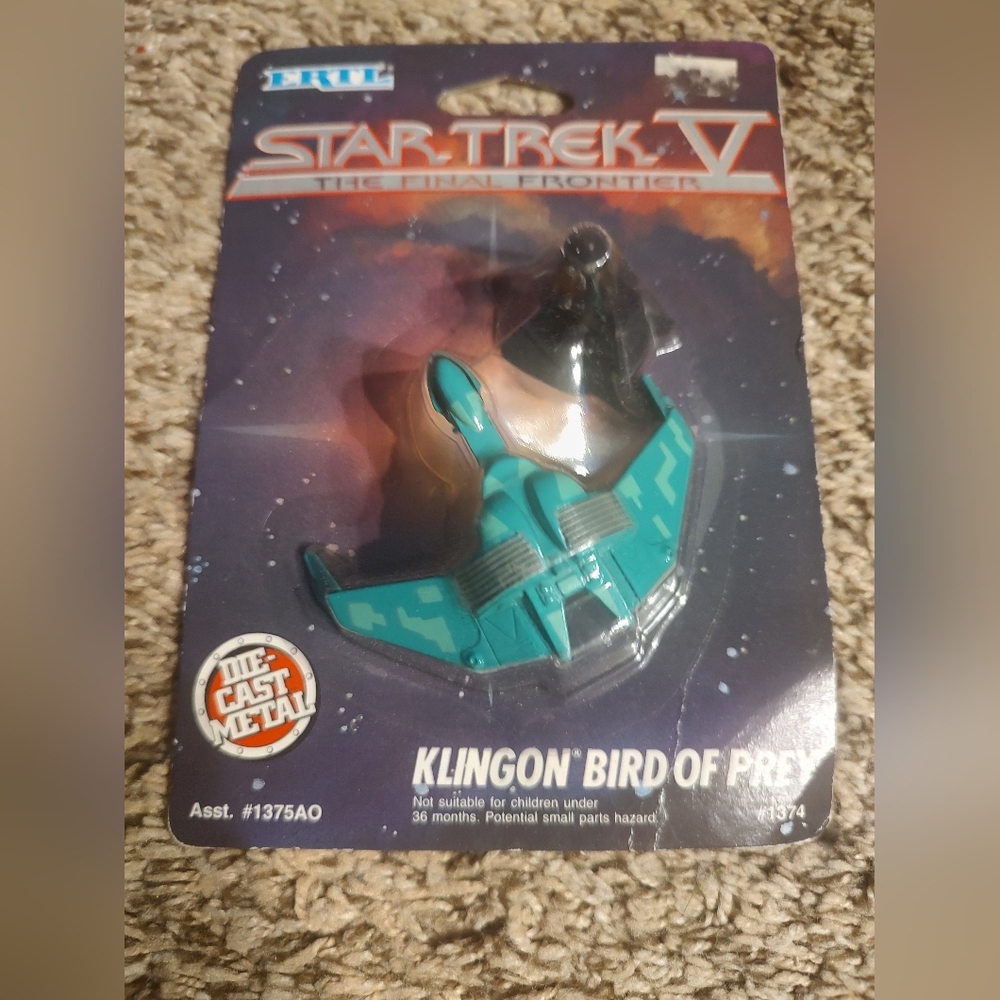 Star Trek V Klingon Bird of Prey Die-Cast Metal Toy - Teal